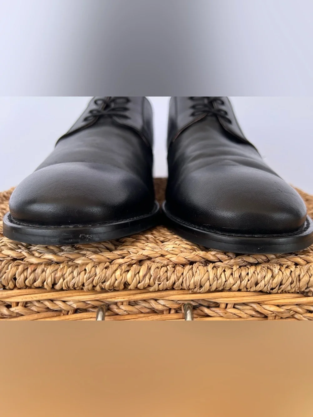 Banana Republic Men’s Italian Leather Derby Dress Shoe Lace-Up Black Size 13